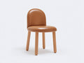 Chaise de salle à manger - Similicuir-Bois - 50x55x83 cm - Camel-Bois naturel - Style rétro