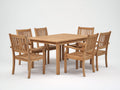 Salon de jardin repas - Bois - 170x95x75 cm - Bois naturel - Style classique