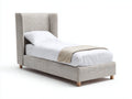 Lit simple - Tissu - 207x102x121 cm - Beige clair - Style moderne