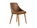 Chaise de salle à manger - Similicuir-Bois - 52x57x88 cm - Marron cognac-Bois naturel - Style rétro