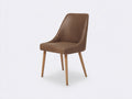Chaise de salle à manger - Similicuir-Bois - 51x57x89 cm - Marron-Bois naturel - Style contemporain