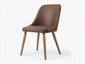 Chaise de salle à manger - Similicuir-Bois - 51x57x90 cm - Marron-Bois naturel - Style contemporain