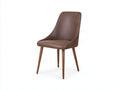 Chaise de salle à manger - Similicuir-Bois - 51x57x90 cm - Marron-Bois naturel - Style contemporain