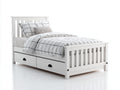 Lit simple - Bois - 208x105x110 cm - Blanc - Style moderne