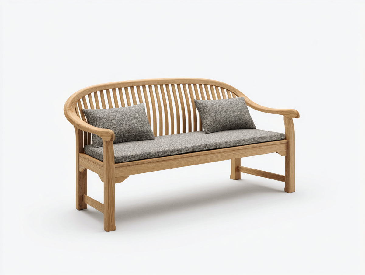 Banc de jardin - Bois - 162x64x91 cm - Bois naturel-Gris - Style contemporain