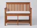 Banc de jardin - Bois - 132x58x88 cm - Bois brun-Blanc cassé - Style fonctionnel