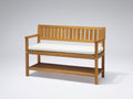 Banc de jardin - Bois - 138x60x84 cm - Bois miel-Blanc cassé - Style sobre