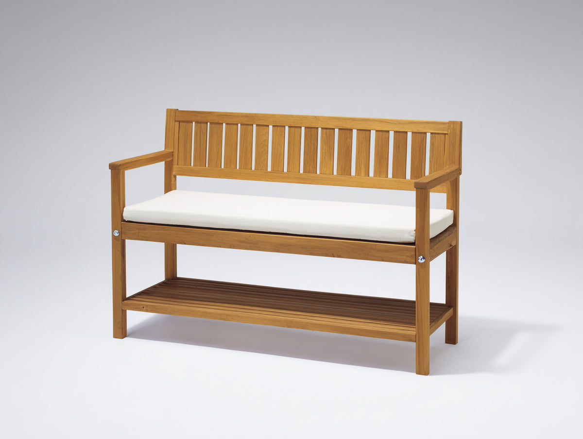 Banc de jardin - Bois - 138x60x84 cm - Bois miel-Blanc cassé - Style sobre