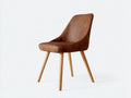 Chaise de salle à manger - Similicuir-Bois - 50x56x89 cm - Marron cognac-Bois naturel - Style moderne